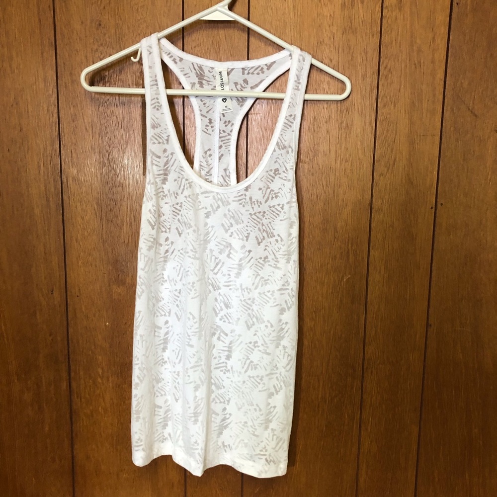Colosseum White Lacey racerback tank M